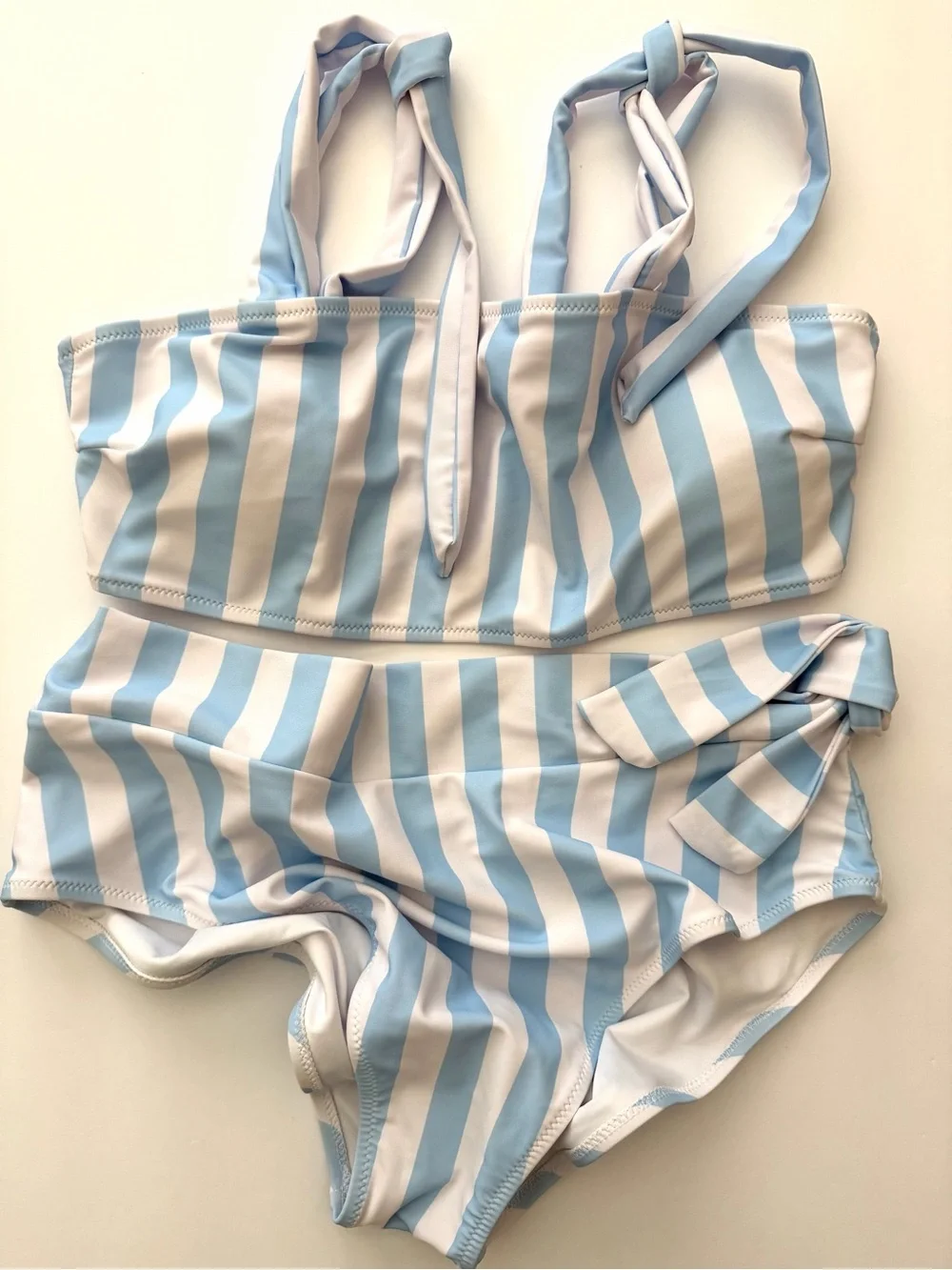 NEW Blooming Jelly Blue and White Striped Two-Piece Swimsuit
